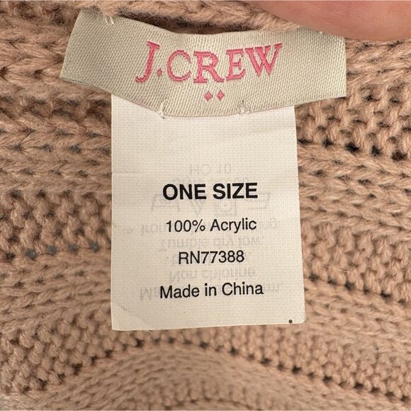 J. Crew Women's Ribbed Knit Infinity Scarf One Size Light Pink Outerwear Preppy - Picture 3 of 4